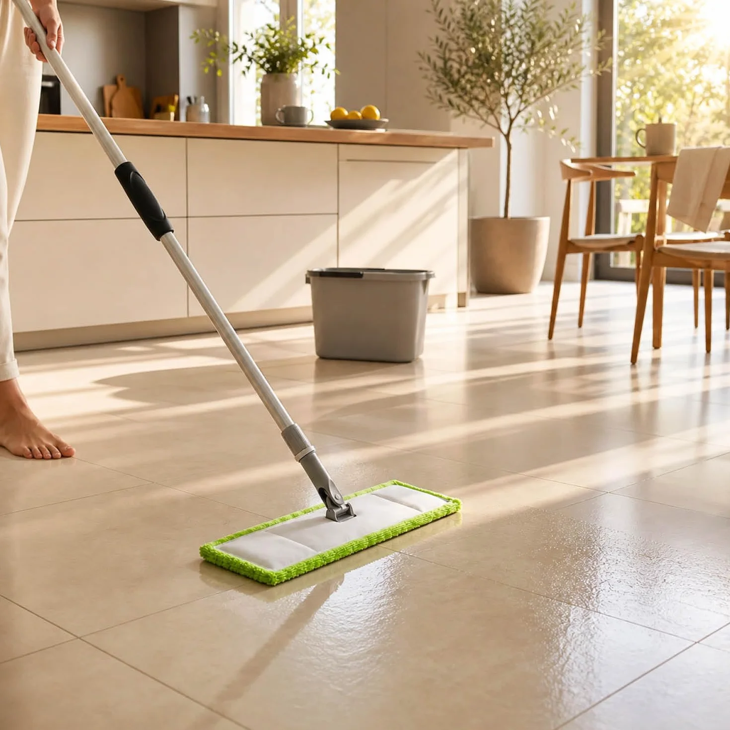 com-four® 3 nakladki z mikrofibry – zapas do mopa podlogowego 39 cm – do wszystkich rodzajów podlóg – pranie w pralce 40 °C (3 sztuki - niebieski/zólty/zielony)