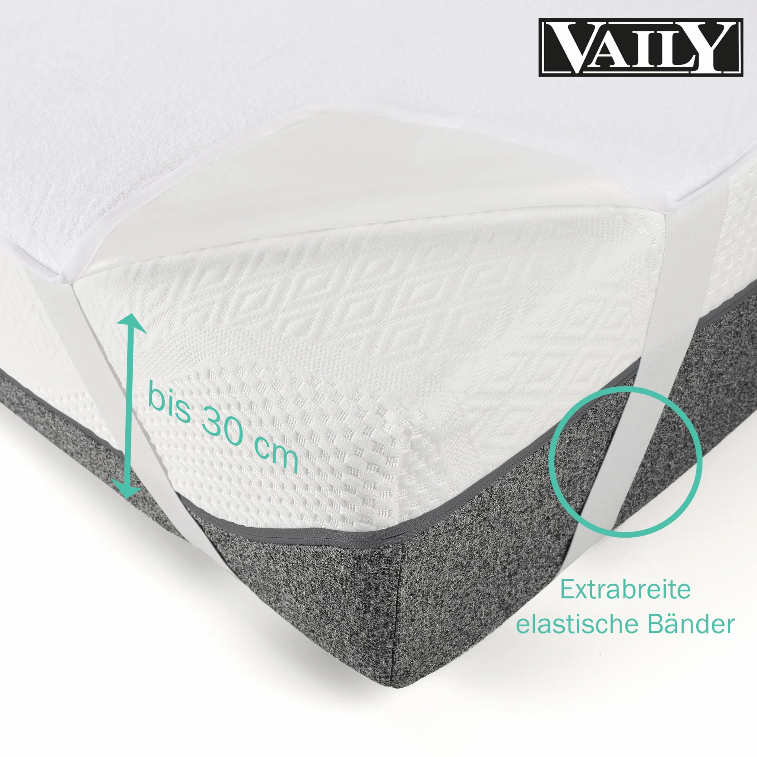 Vaily Ochraniacz na materac 90x200 cm Oeko-Tex wodoodporna oddychająca nakładka