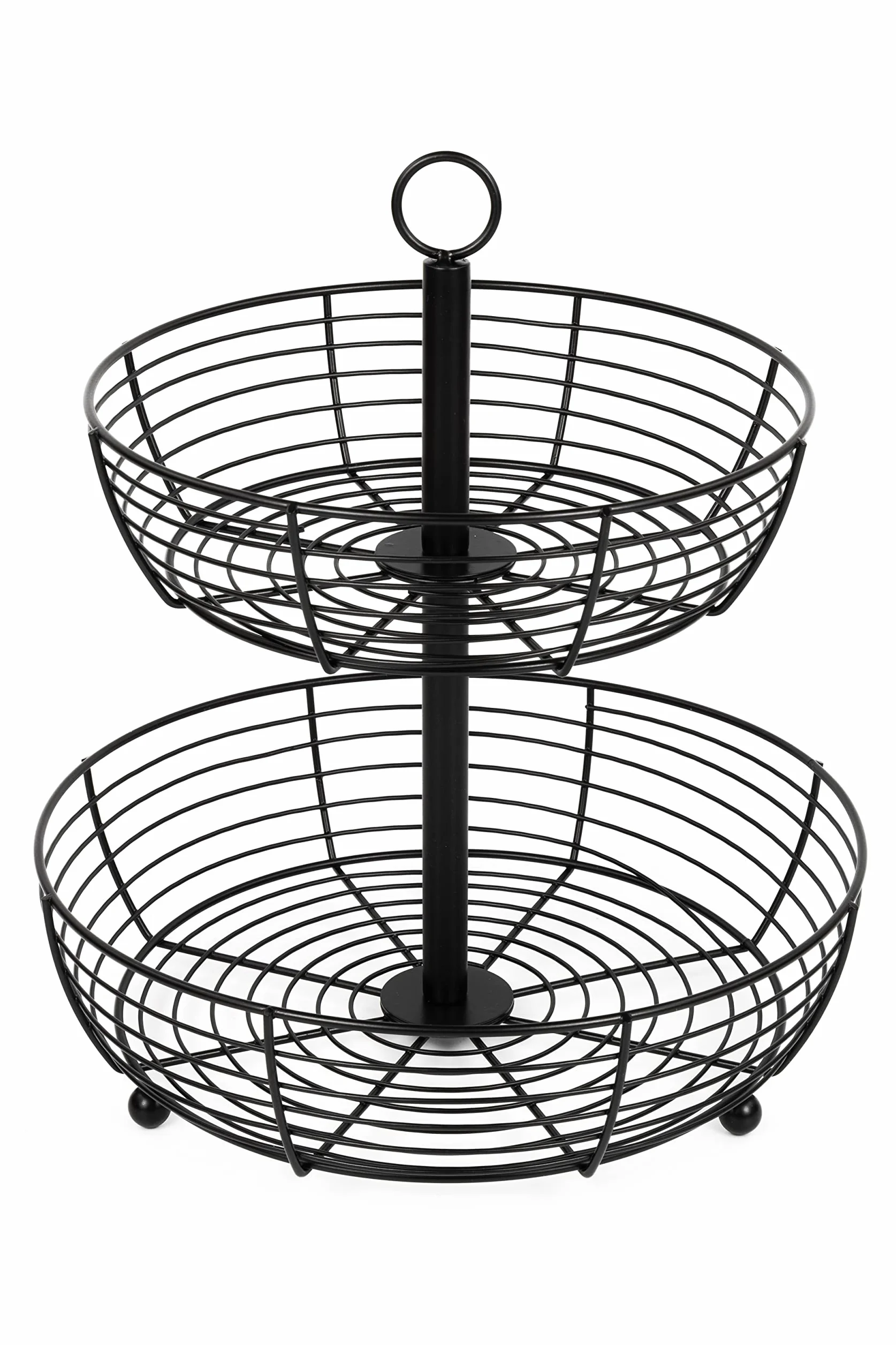 Etażerka – 2-poziomowa – duże talerze na owoce – prezentacja owoców – stylowy kosz na owoce – miska na owoce – wys. = 33 cm – śr. = 29 cm