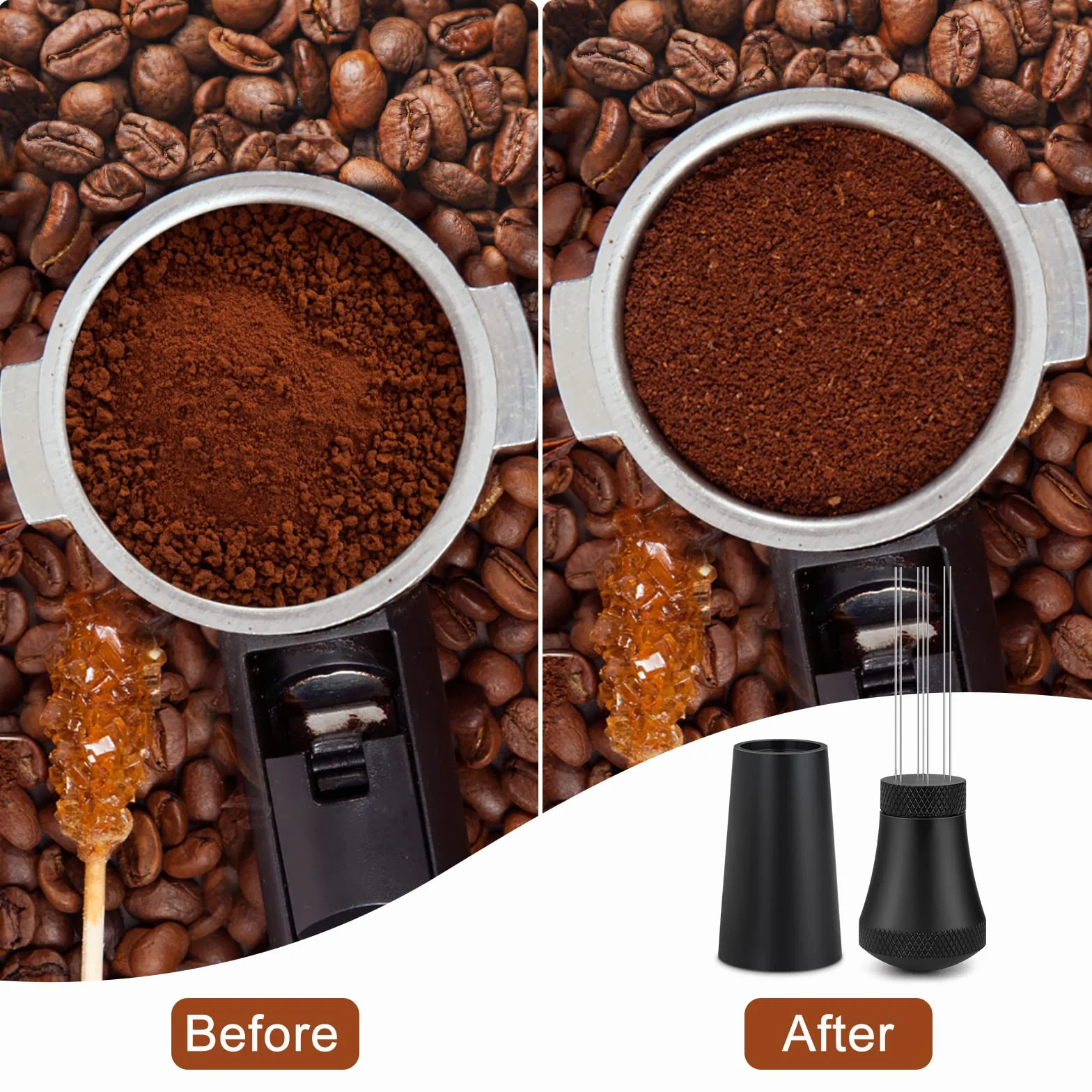 WDT Tool igła do espresso z 7 cienkimi igłami, tamper do kawy, akcesoria do kawy