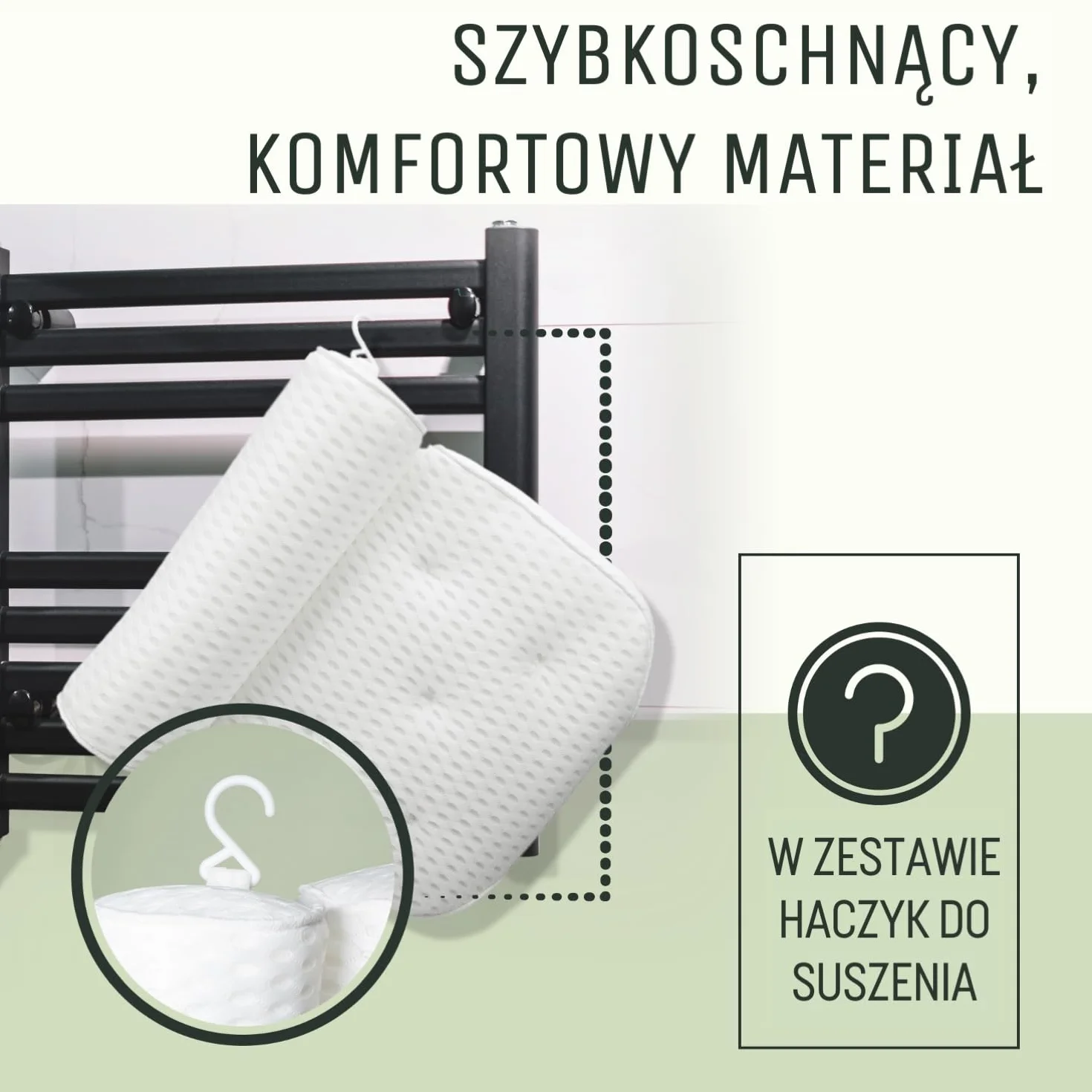 SilverRack Poduszka do wanny biała 4D z przyssawkami ergonomiczna