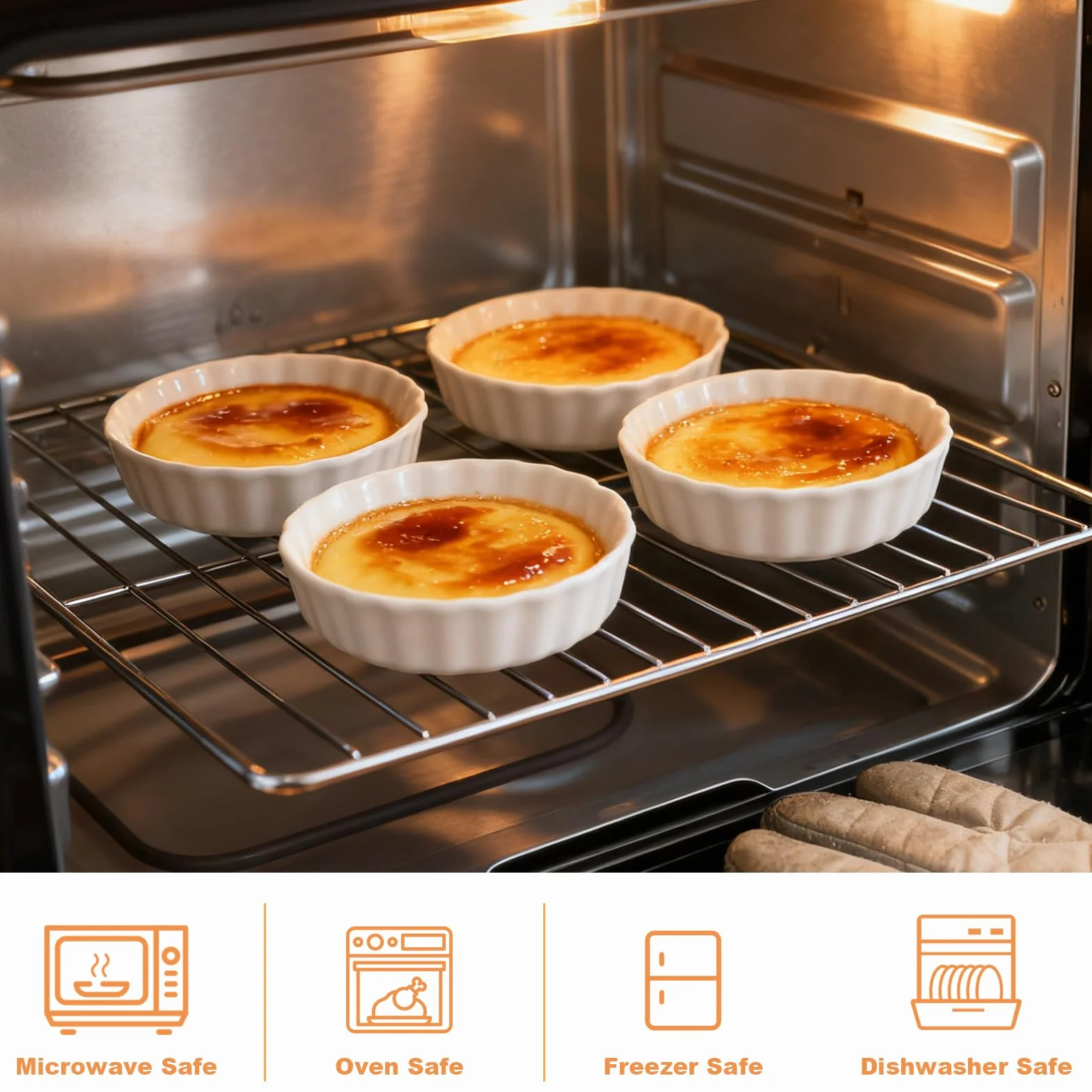 Miseczki do kremu Brulee ceramiczne 240 ml 12,8 x 2,6 cm