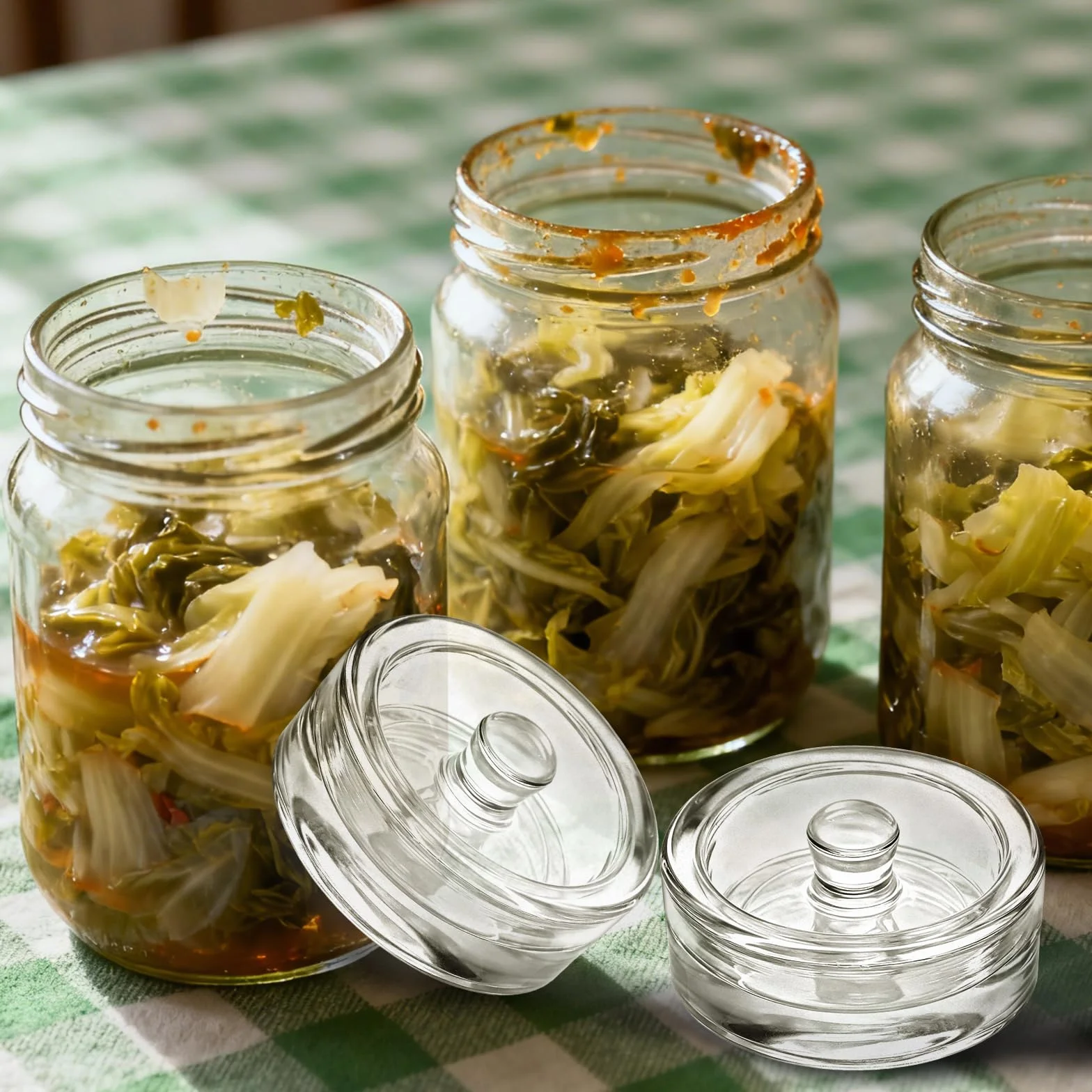 4 sztuki wag fermentacyjnych, szklanych wag do fermentacji (Ø 7 cm), waga fermentacyjna, akcesoria do fermentacji, nadaje się do fermentacji ogórków kwaszonek, kapusty kiszonej itp.