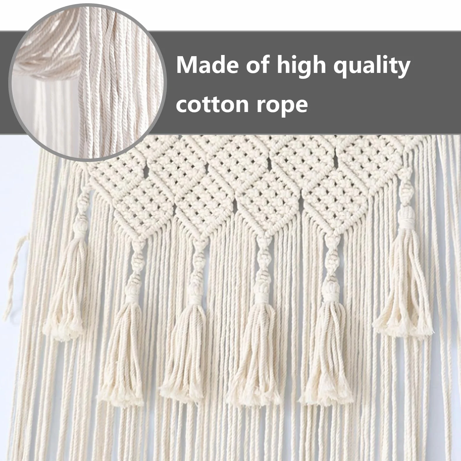Zasłona na drzwi makrama boho 65 x 200 cm