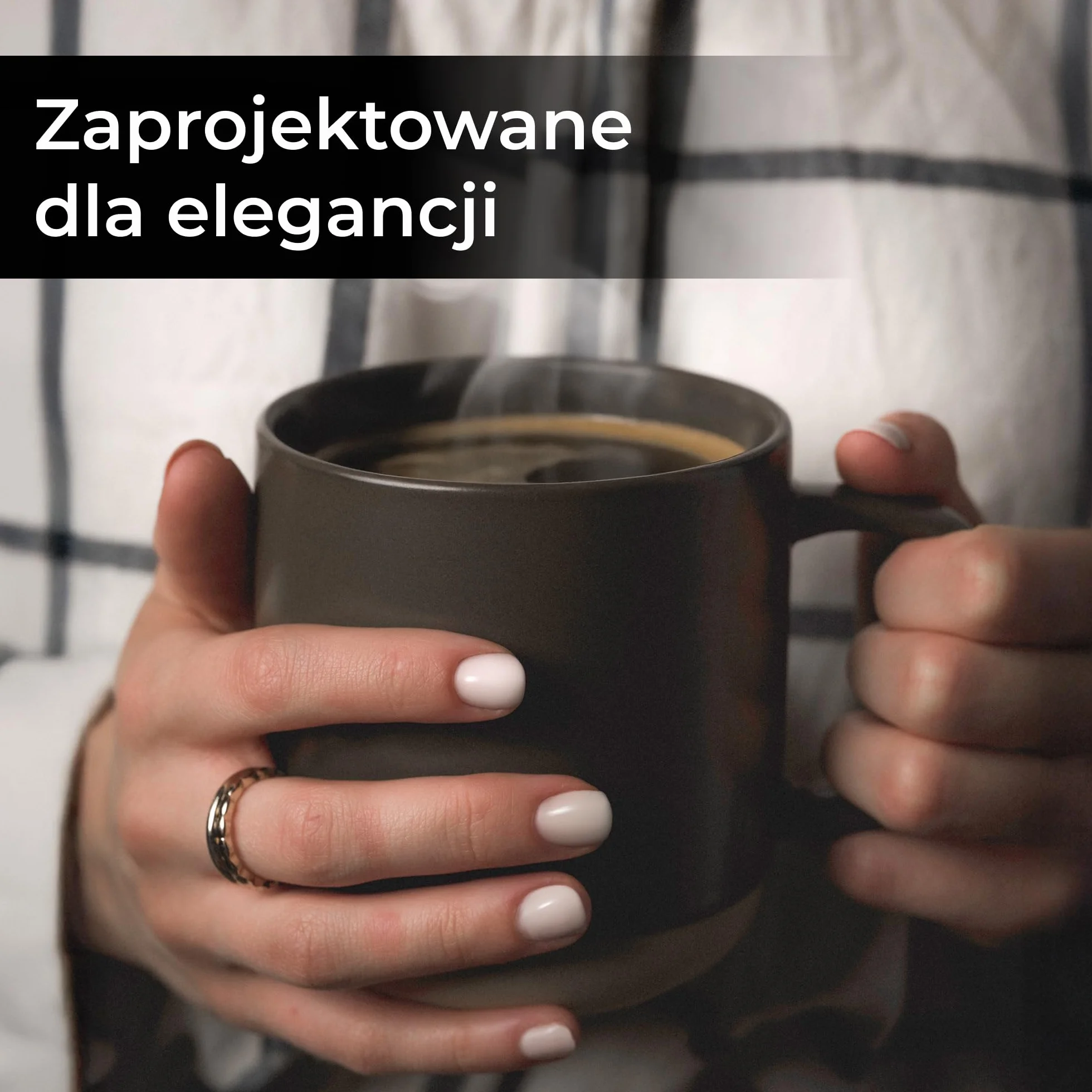 MIAMIO Zestaw 4 Kubków Ceramicznych 500 ml na Kawę Cappuccino Latte Macchiato Herbatę Espresso Kolekcja Sierra Ciemny