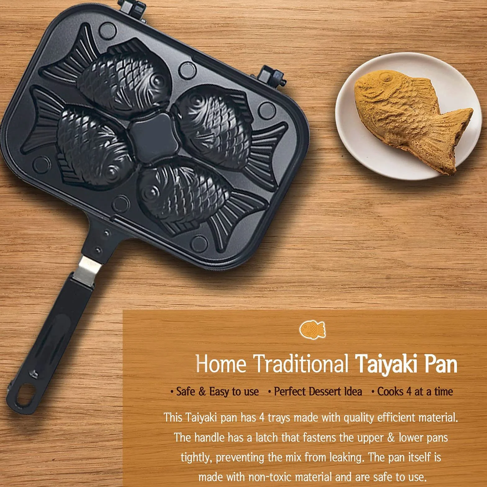 Japońska maszynka do Taiyaki Gofrownica forma ryby nieprzywierająca podwójna blacha