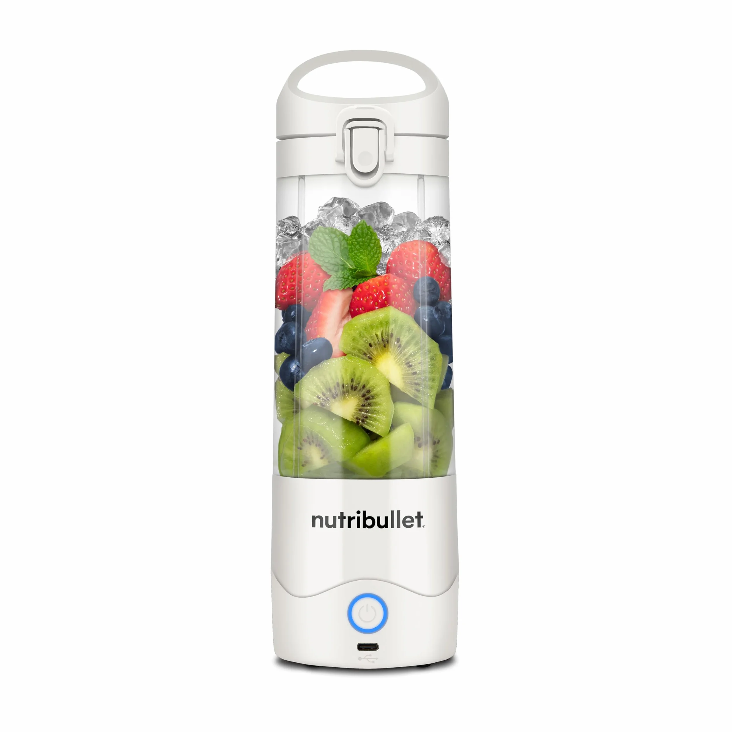 Nutribullet Mini Blender 475 ml Bez BPA Tritan 4-Stronne Ostrze Stal Nierdzewna USB-C Biały NBP003W