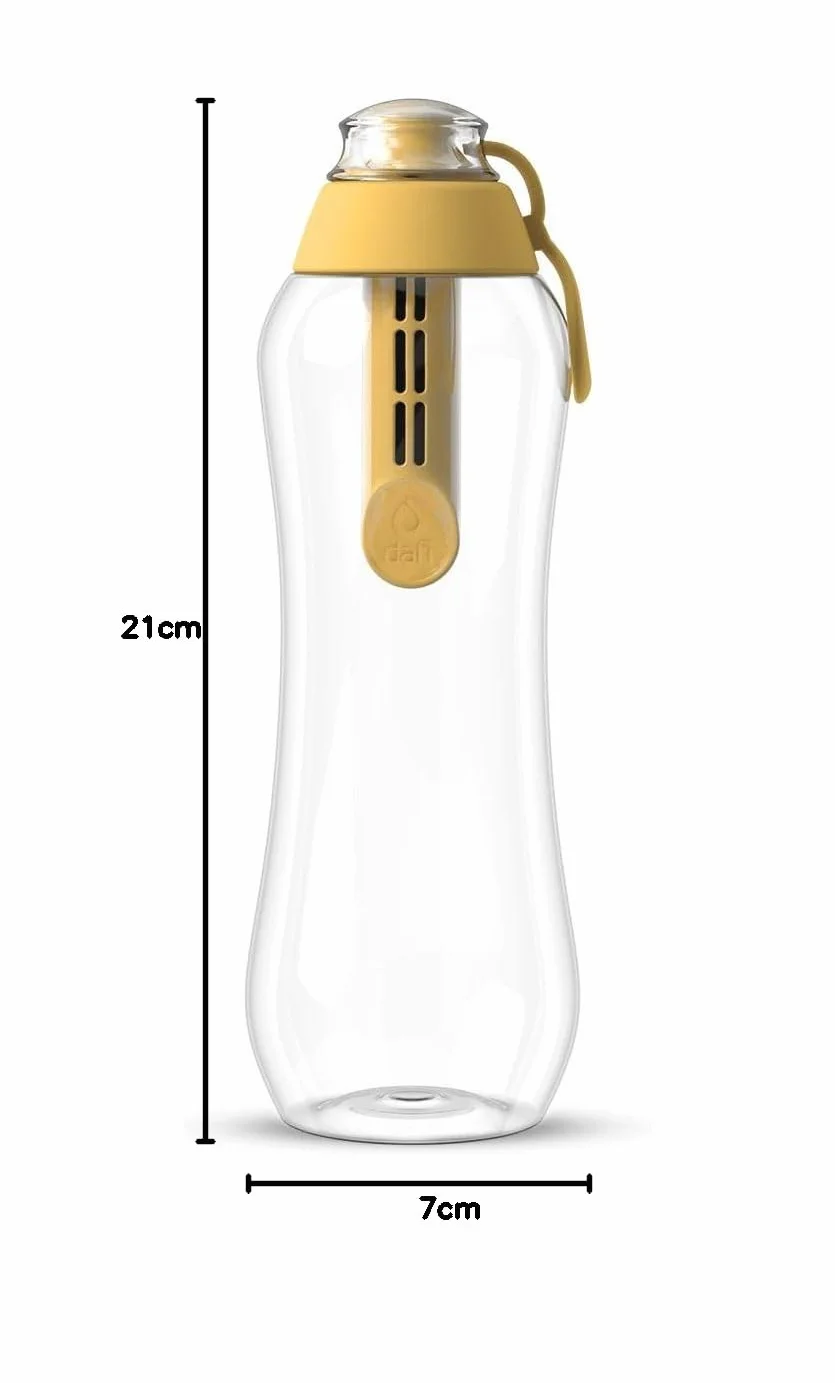 DAFI Butelka filtrująca Soft 500 ml Waniliowa - Wymienny filtr węglowy, Bez BPA, Usuwa smak i zapach chloru