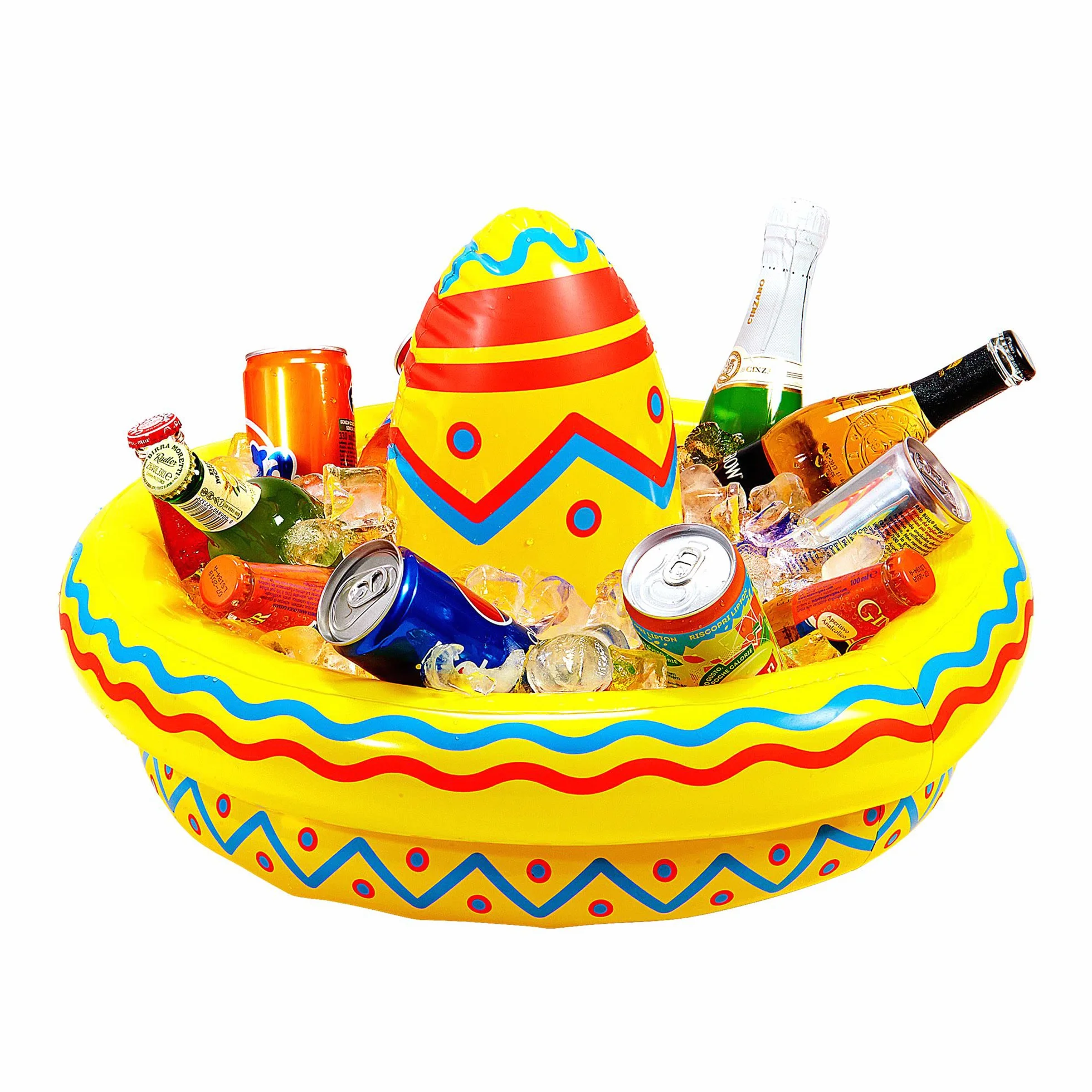 W WIDMANN MILANO Party Fashion 04839 - nadmuchiwana chłodziarka do napojów Sombrero, średnica około 50 cm, Meksyk, impreza tematyczna, karnawał, impreza przy basenie