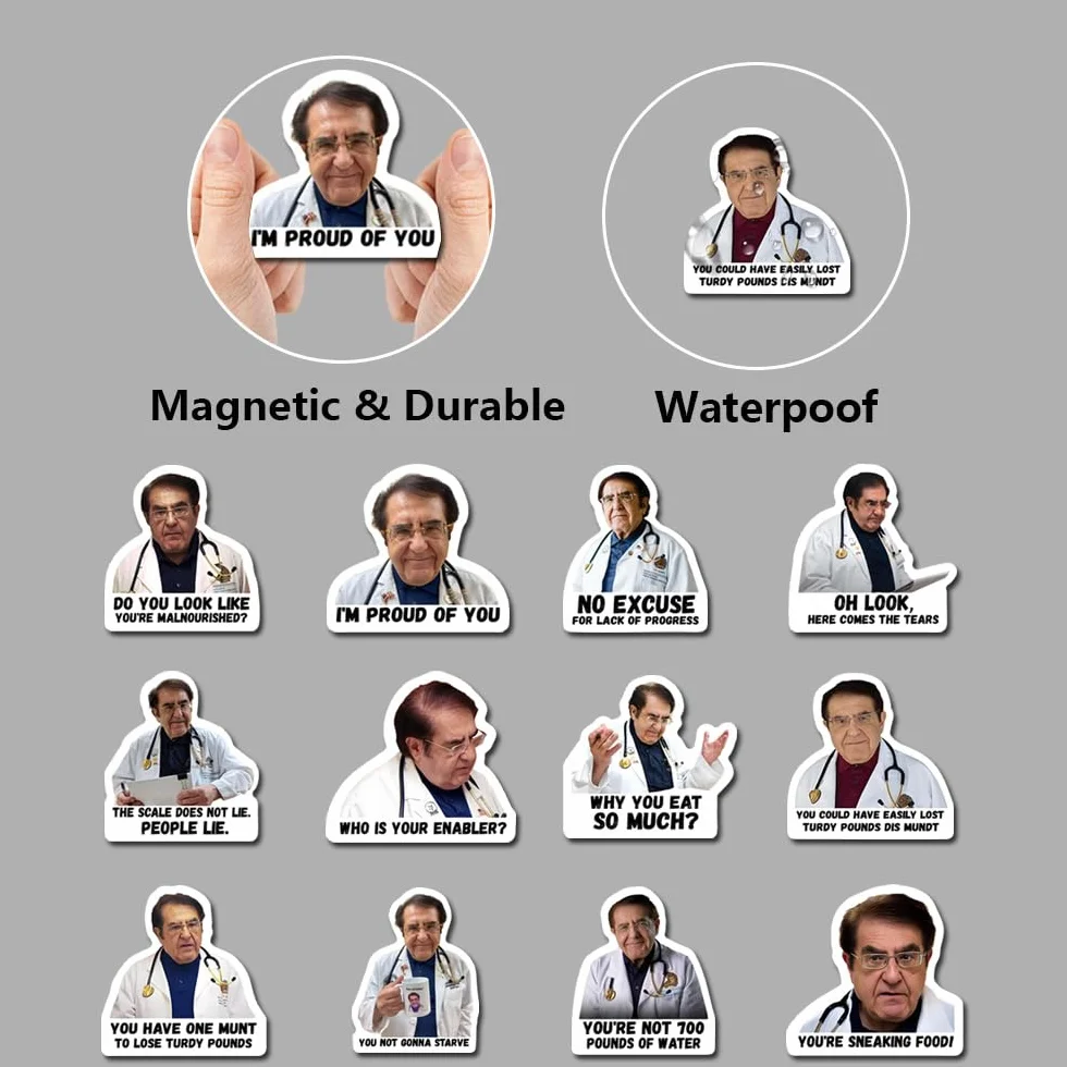 Dr Nowzaradan Magnesy, 12 szt. Zabawne magnesy na lodówkę Dr. Now, urocze magnesy na lodówkę, inspirujące magnesy na lodówkę z napisem Dr Now do lodówki