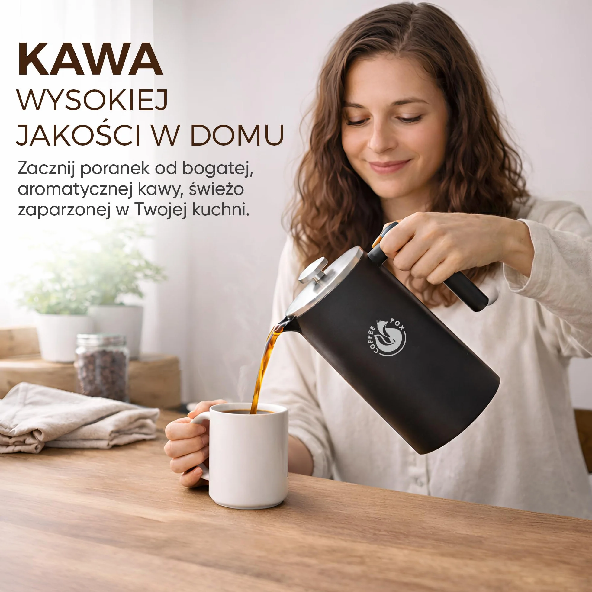 Dzbanek do kawy z prasą francuską ze stali nierdzewnej Czarny 350 ml