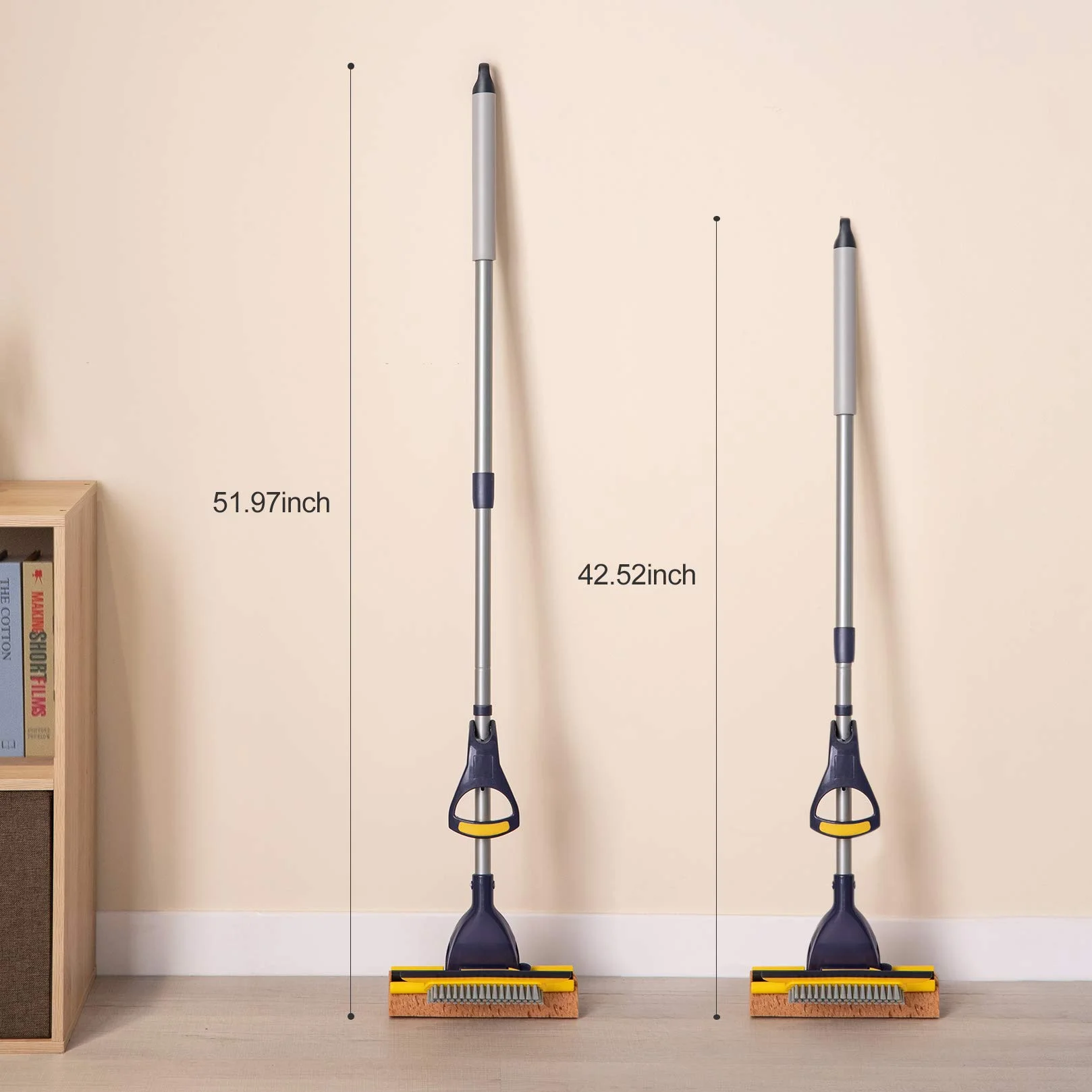 Yocada Mop gąbkowy 100-130 cm z raklą i wysuwanym teleskopowym uchwytem