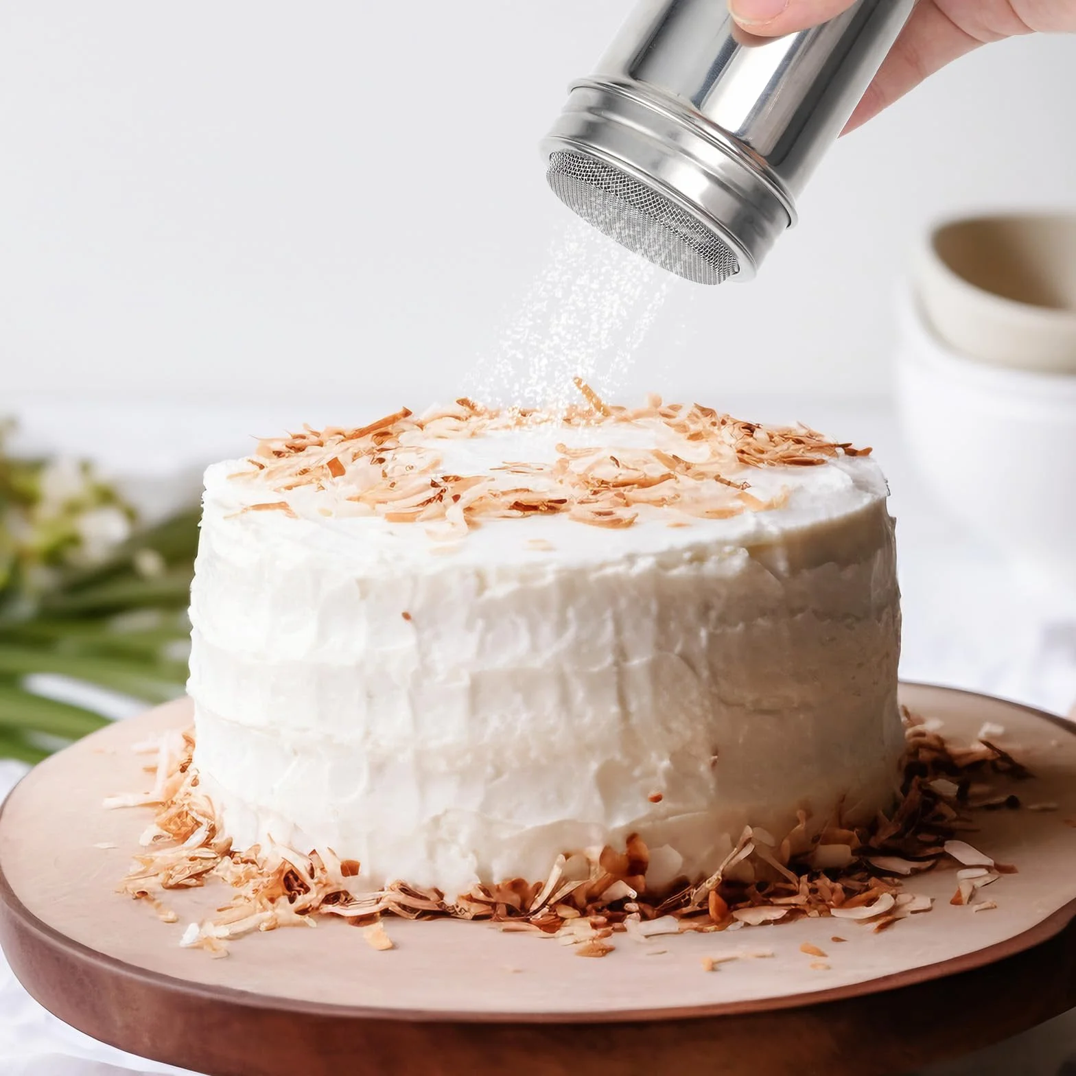 Styquenzer Rozpylacz do cukru pudru ze świeżą solniczką do cappuccino, ze stali nierdzewnej, shakera, solniczka, kawa, cukier, sól, kakao, mąka, czekolada