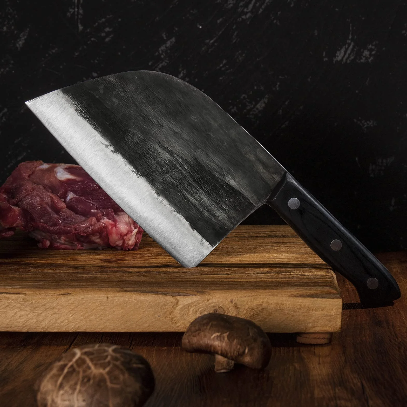 Chiński nóż szefa kuchni, nóż rzeźniczy, nóż do filetowania, nóż Santoku, nóż do mięsa, nóż uniwersalny, nóż kuchenny, nóż do siekania siekacza, ze skórzaną pochwą, nóż do mięsa