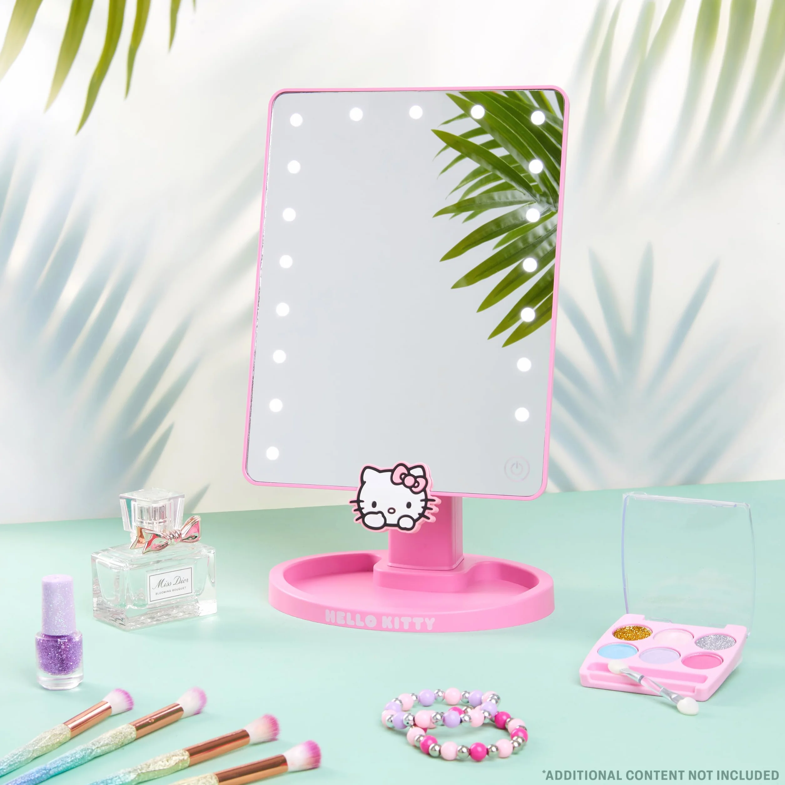 Hello Kitty Lustro kosmetyczne LED ekran dotykowy podświetlane przenośne lusterko z tacą na drobiazgi