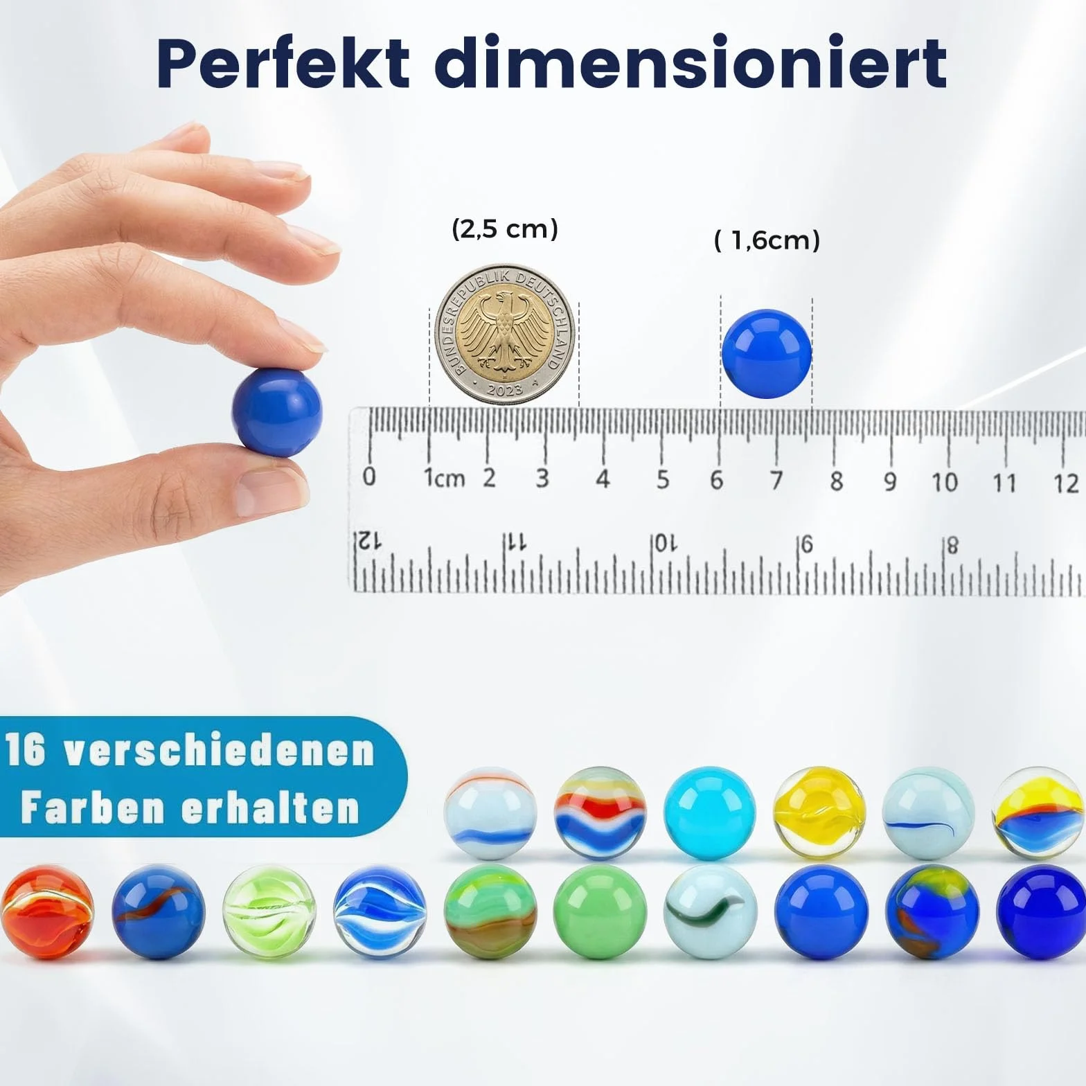 HAKACC 160 sztuk małych szklanych kulek, szklanych kulek dla dzieci, 16 mm, kolorowe kulki dekoracyjne, szkło, zabawka, maszyna do zabawy, dekoracja roślin, HADE0151, Różnorodność
