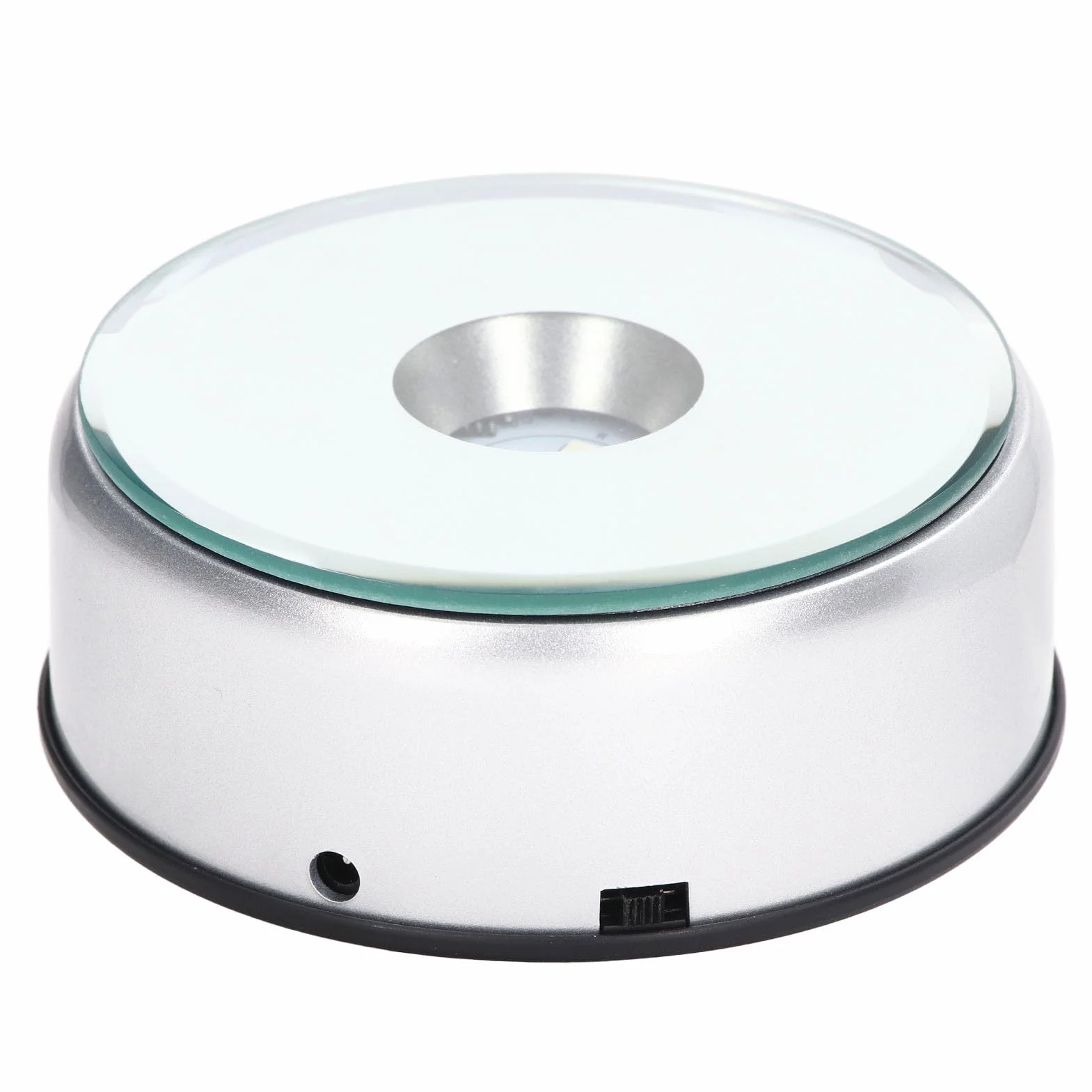 Obrotowy Stojak Ekspozycyjny, Obrotowy Gramofon z Automatycznym Wyciszeniem 360 Stopni, Podstawa Wyświetlacza LED do ładowania USB, Wirujący Wyświetlacz do Stojaków Kryształowych