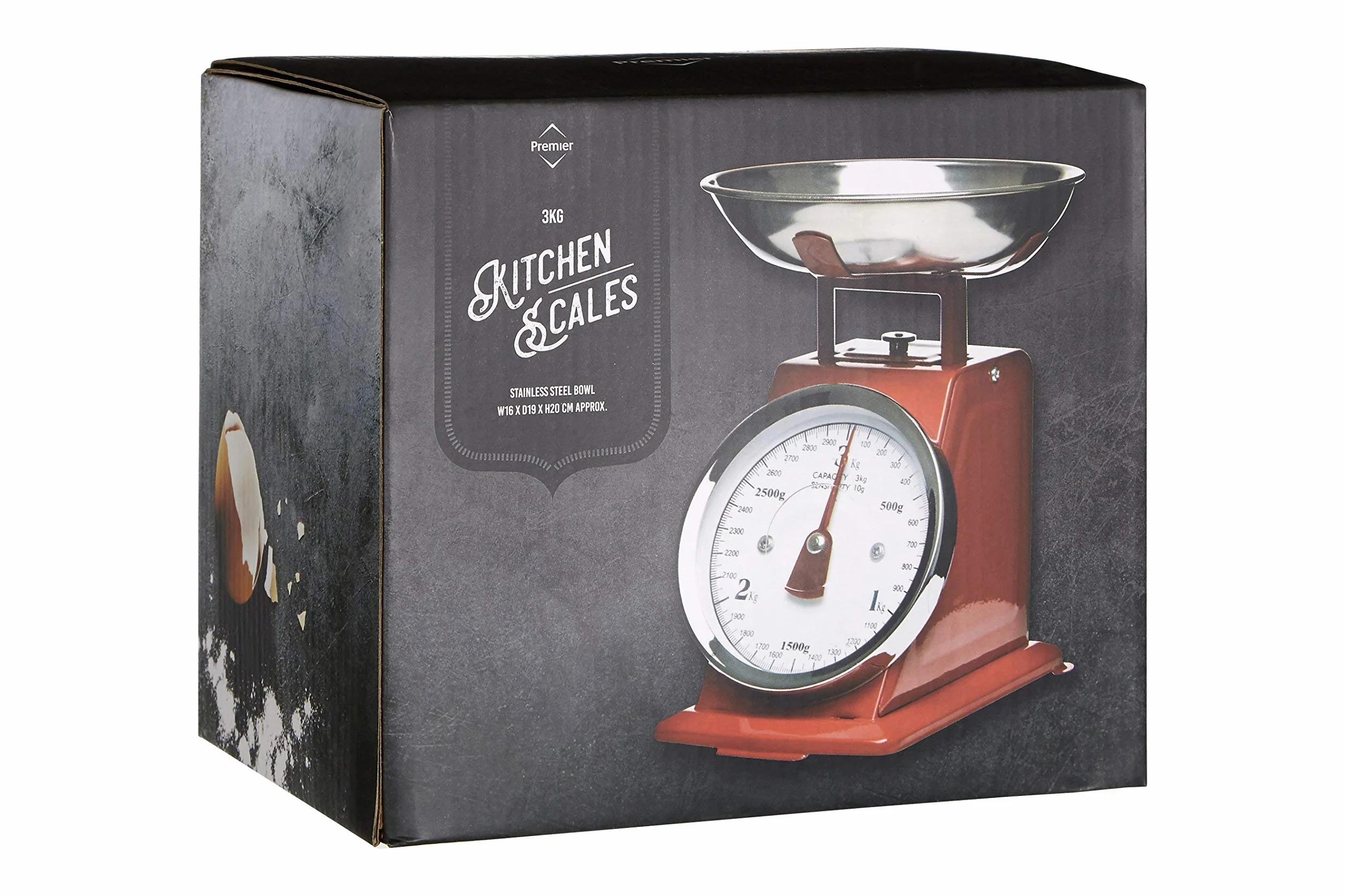 Premier Housewares waga kuchenna retro ze stali nierdzewnej czerwona