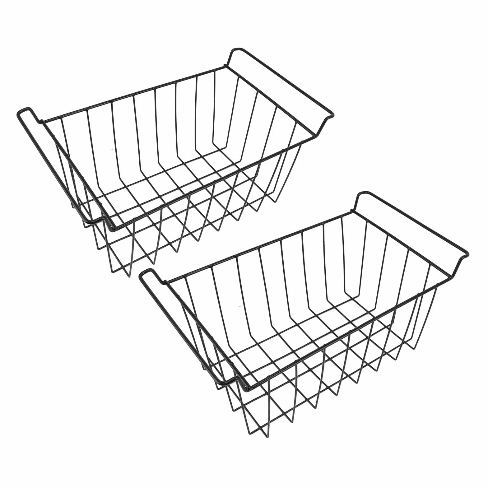 Kosze do Zamrażarki Skrzyniowej z Drutu Metalowego Powlekanego PE, Czarny, 42,5 cm, 2 szt.