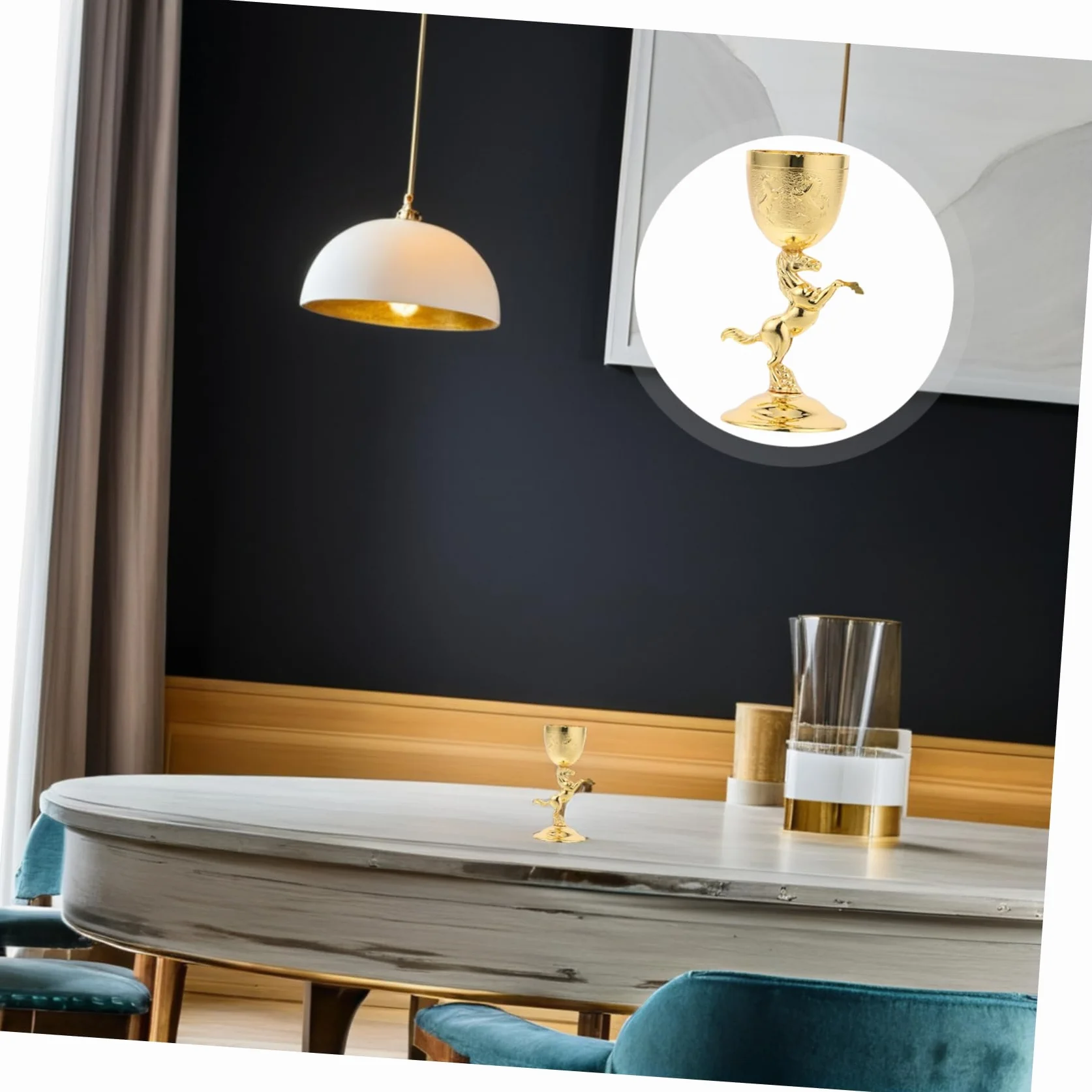 Mobestech Metalowy Kubek do Wina Elegancki Kielich Vintage