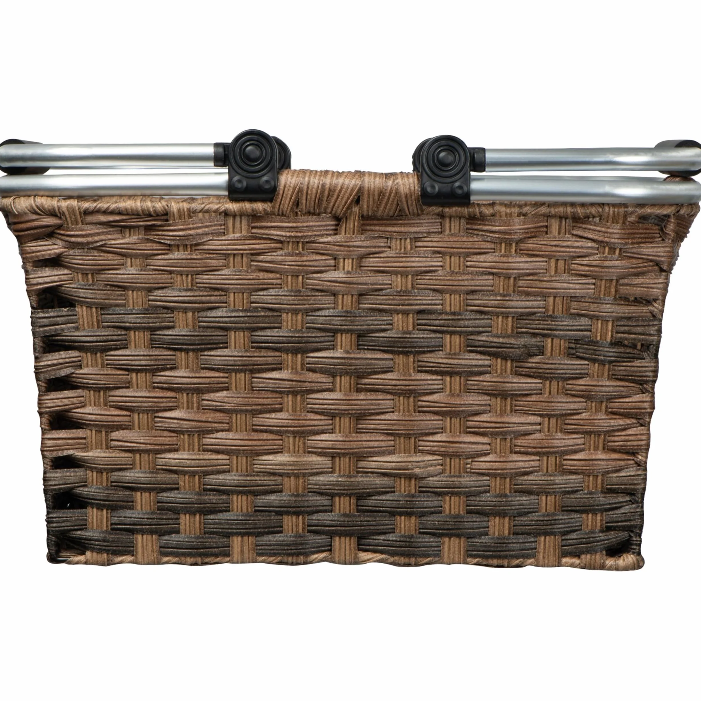 Kosz na zakupy rattanowy składany z aluminiowym uchwytem 41x30x25 cm