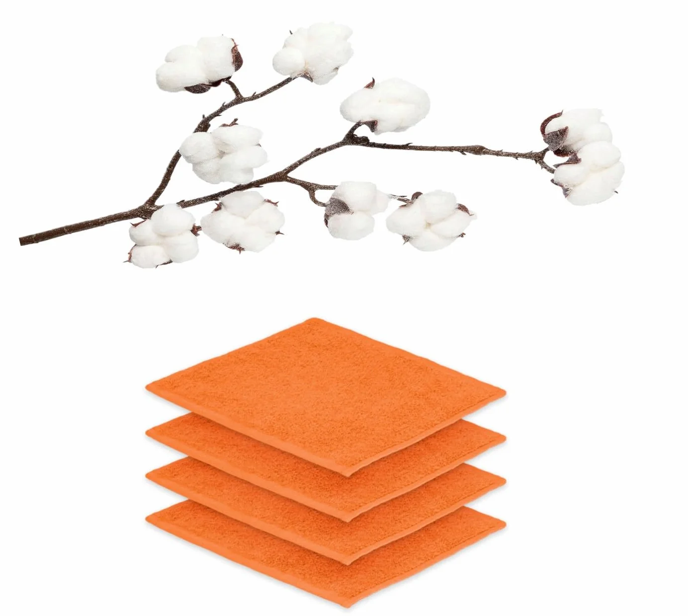 EXKLUSIV HEIMTEXTIL Zestaw 4 ręczników do twarzy 30 x 30 cm terakota