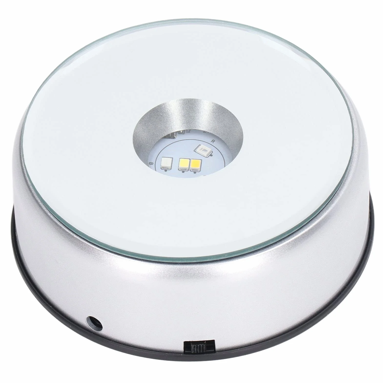 Obrotowy Stojak Ekspozycyjny, Obrotowy Gramofon z Automatycznym Wyciszeniem 360 Stopni, Podstawa Wyświetlacza LED do ładowania USB, Wirujący Wyświetlacz do Stojaków Kryształowych