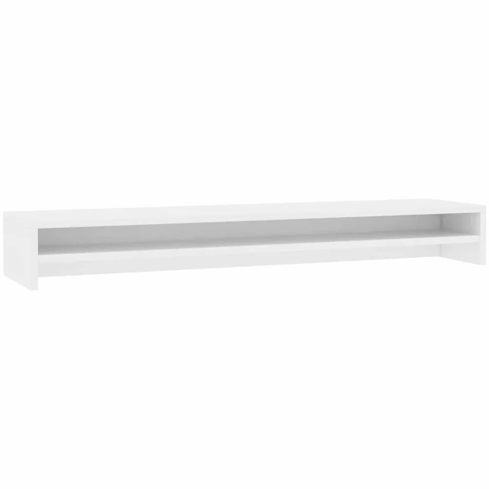 vidaXL Podstawka na monitor, biała, 100x24x13 cm, materiał drewnopochodny