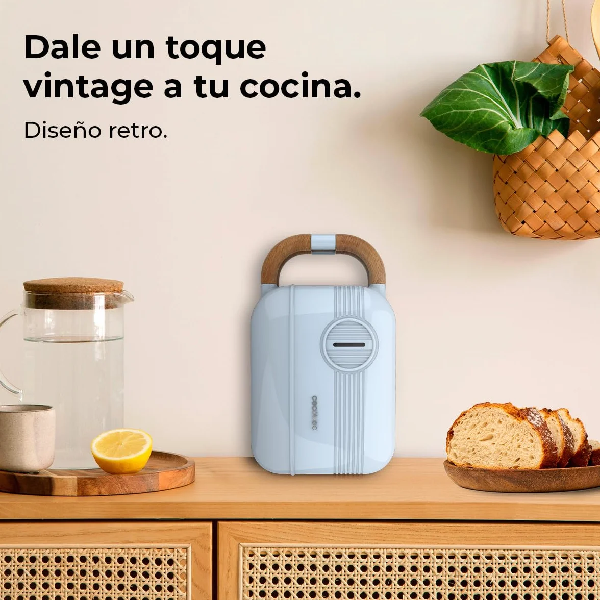 Cecotec Vintage Rock'Ntoast Retro One Blue 700 W toster z płytami wymiennymi