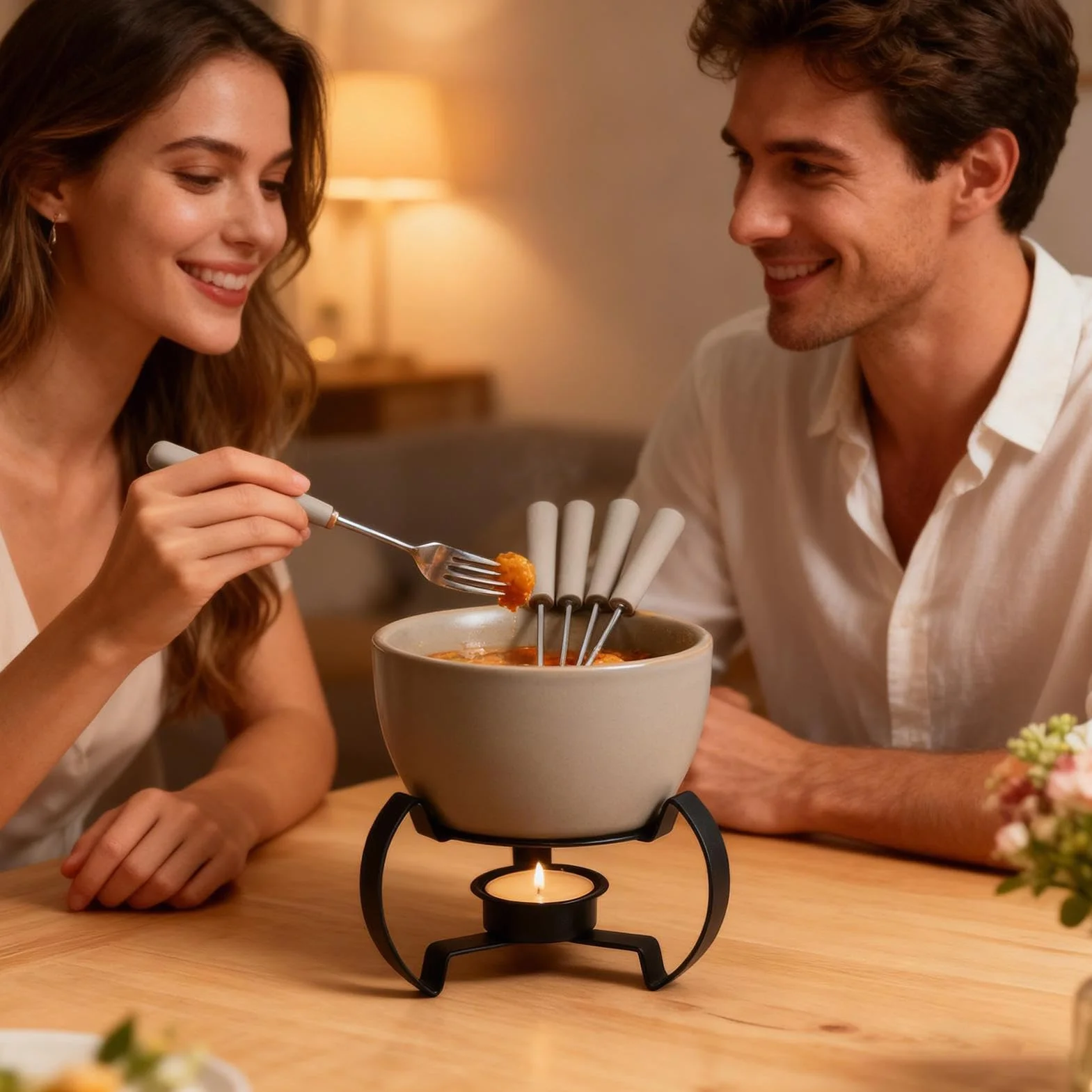 Kubek do fondue Ceramiczny, 450 ml, nadaje się do mycia w zmywarce, słodki kubek do fondue do topienia sera, masła, deseru, kremu, domu, kuchni, biura, na imprezę, kemping, piknik, urodziny, Boże