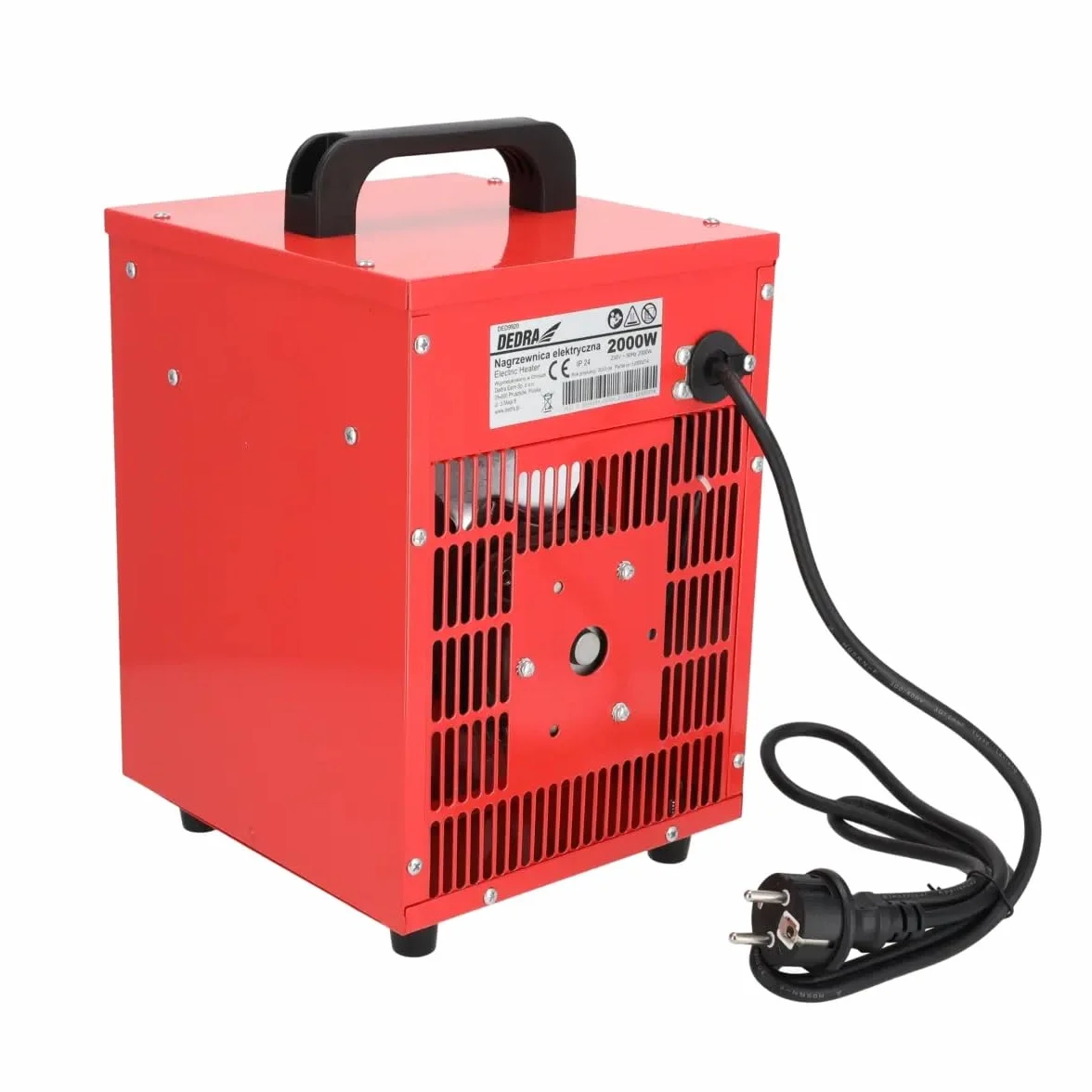 DEDRA Elektryczny termowentylator 1000W/2000W z termostatem 3 tryby pracy metalowa obudowa