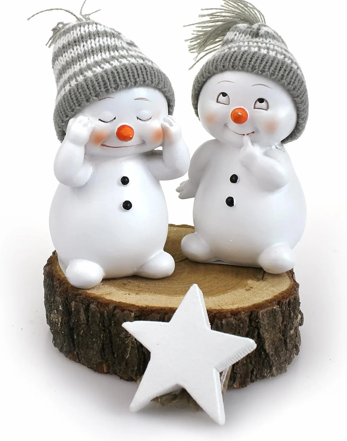 Figurka dekoracyjna bałwanek 11 cm biała ceramika na Boże Narodzenie