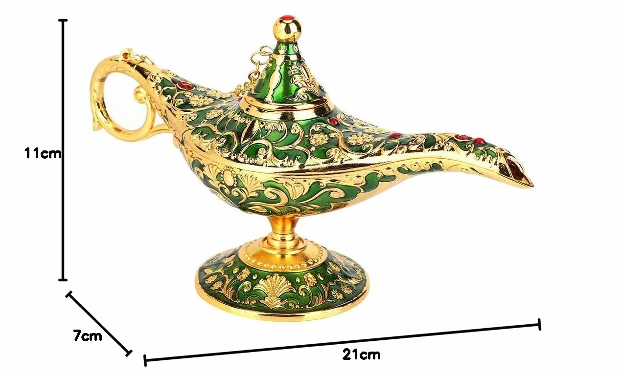 Aladdin Magic Genius lampa olejna palnik kadzidła dekoracja stołu zielona