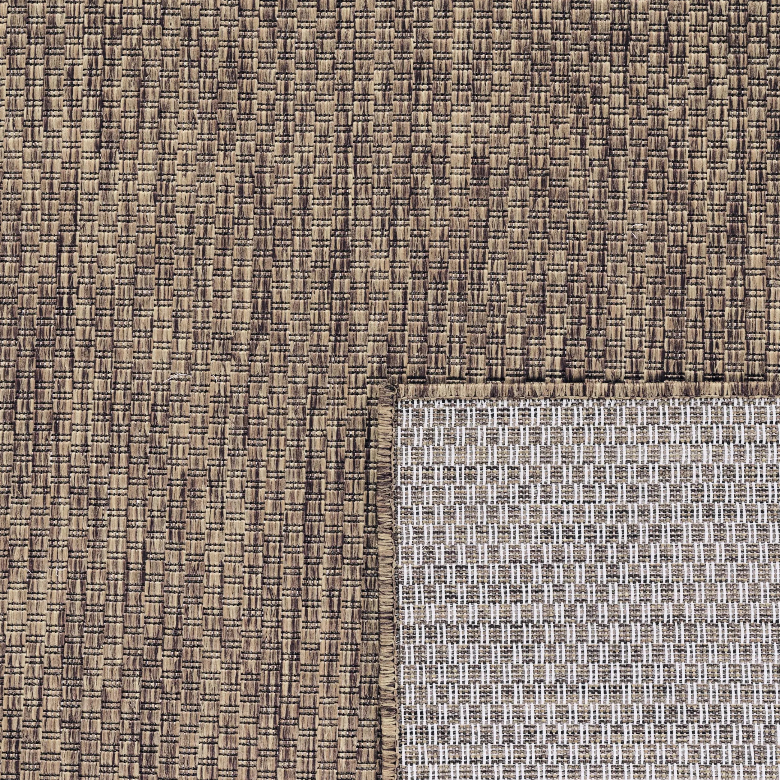 Paco Home Dywan Na Balkon I Taras Dywan Do Kuchni Jednobarwny Melan¿owy Wzór, Rozmiar:80x250 cm, Kolor: Taupe