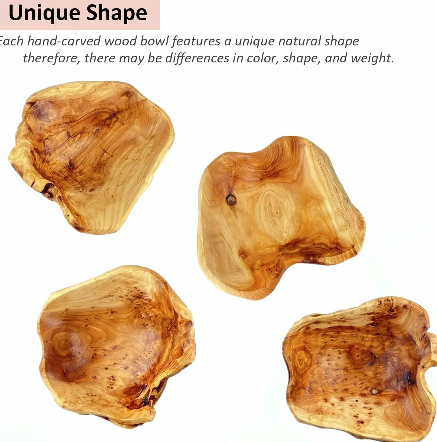 Drewniana misa na owoce ręcznie robiona naturalna nieregularna 25-29 cm