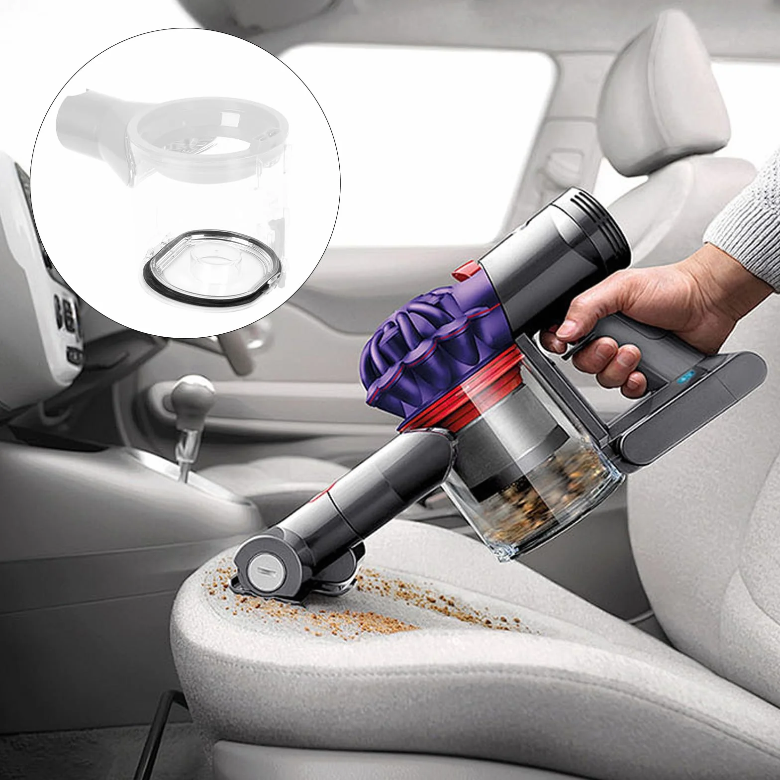 APOMOONS Pokrywa pojemnika na śmieci do filtra Dyson V8 V7, pokrywa pojemnika na kurz z pierścieniem uszczelniającym, pojemnik na głuchy odkurzacz, części zamienne, akcesoria