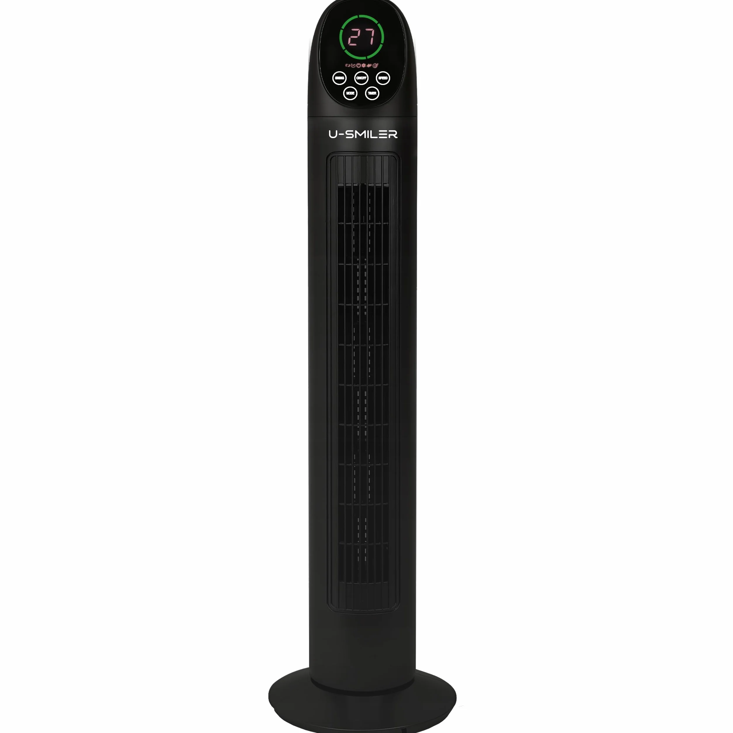 Wentylator Kolumnowy 45W z Pilotem 101 cm Oscylacja 90° LED 3 Tryby Timer Czarny